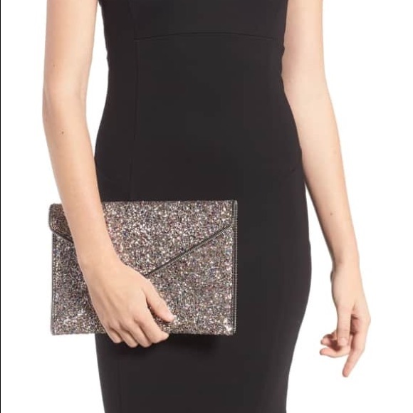rebecca minkoff glitter clutch